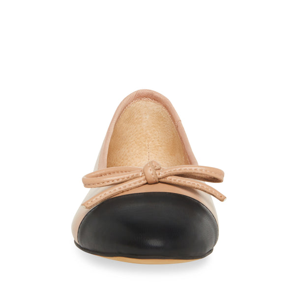 New in box Chanel Size 42 Beige/Black Lambskin Cap Toe Ballerina Flats