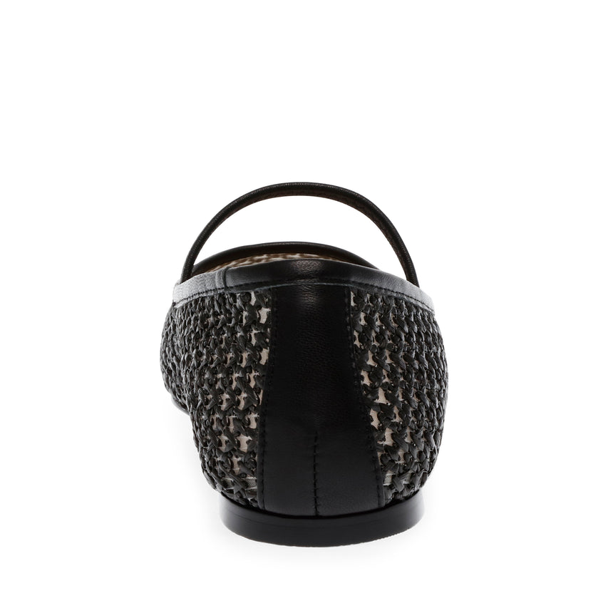 Majorca Flat Shoe BLK RAFFIA